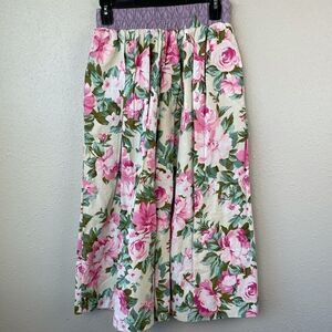 Floral Wide Leg Cropped Casual Pants Size 10 EUC